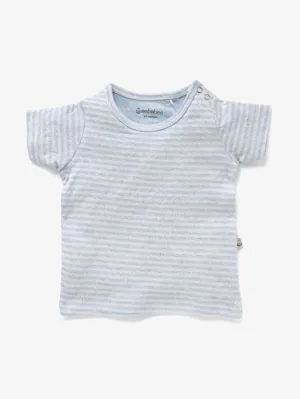 Half sleeve light blue & white little boys stripe t-shirt for baby