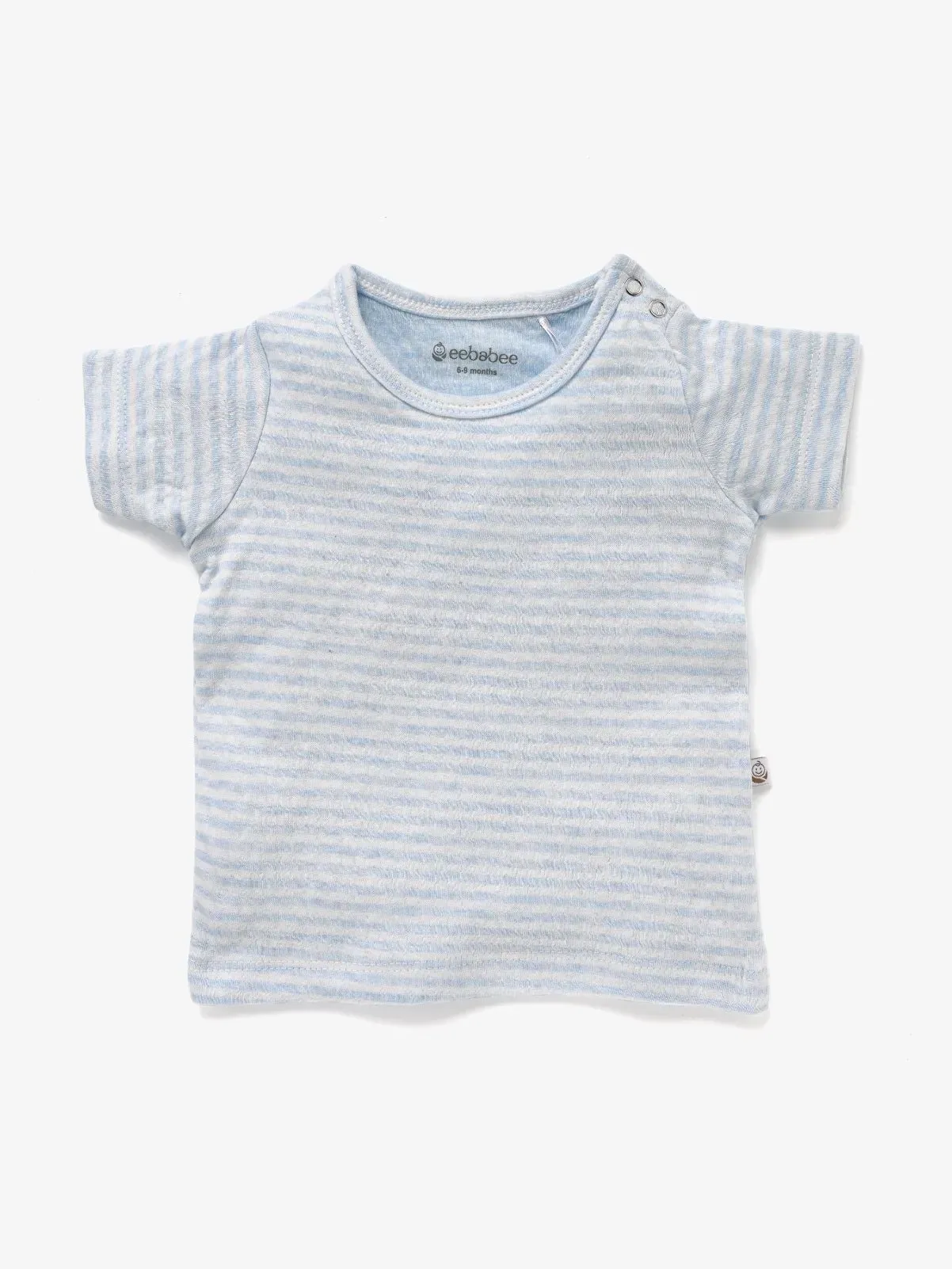 Half sleeve light blue & white little boys stripe t-shirt for baby