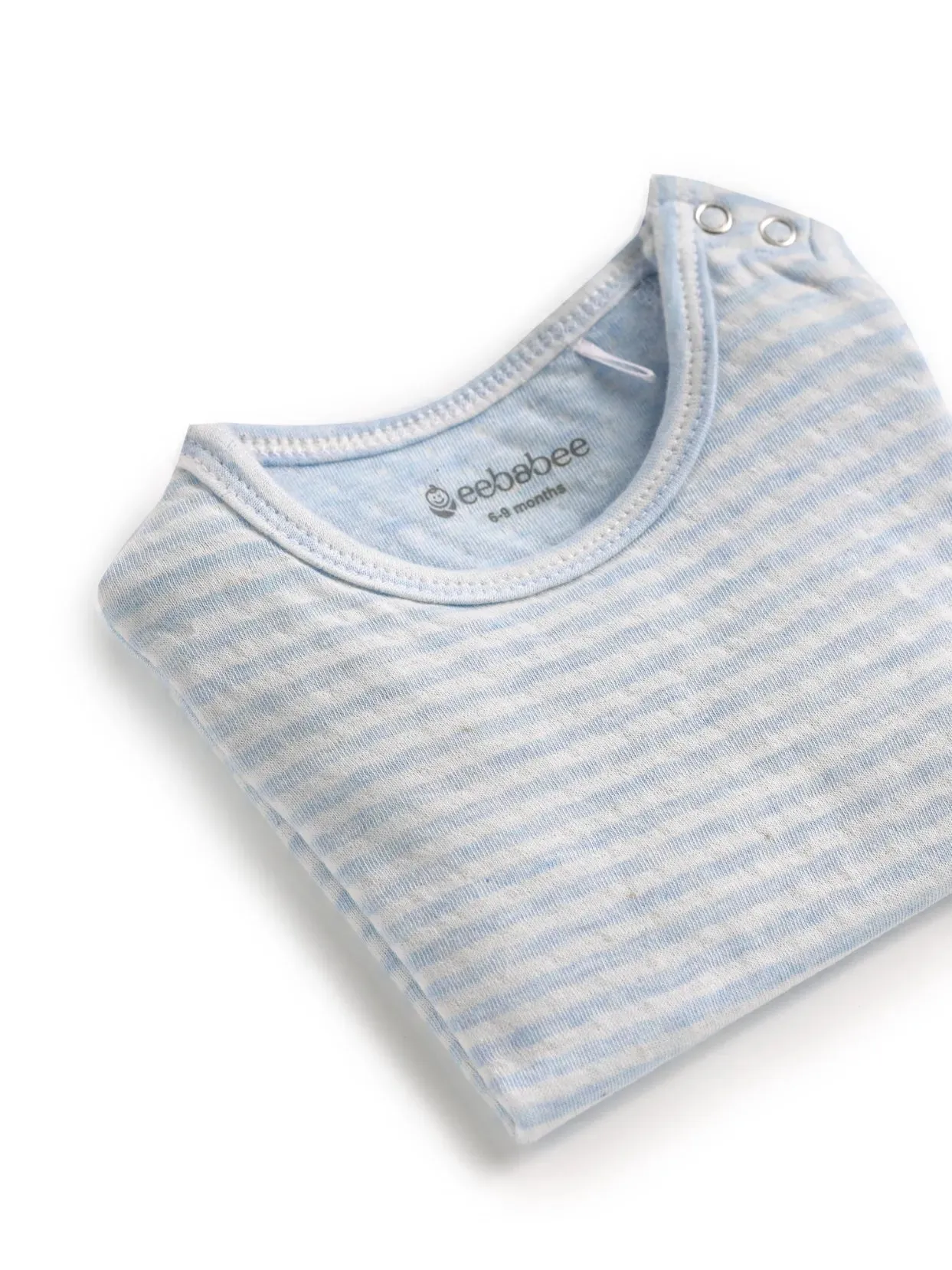 Half sleeve light blue & white little boys stripe t-shirt for baby