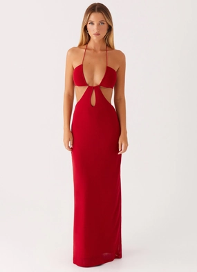 light layering Hallie Maxi Dress - Red