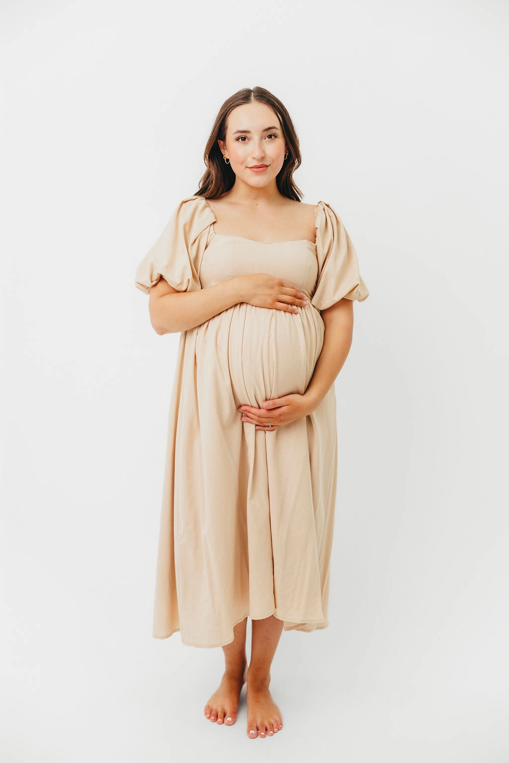 Sunny Lace Hamilton Midi Dress in Taupe - Bump Friendly (S-2XL) *Final-Sale*