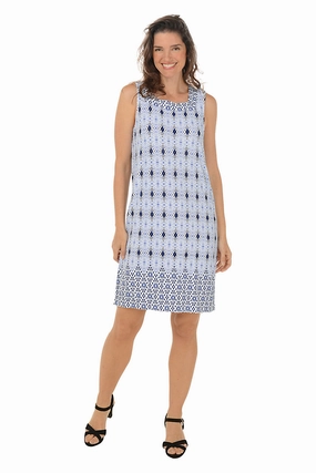 Studded Diamond Square Neck Sleeveless Dress Cool Simplicity