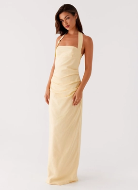 Rumour Has it Maxi Dress - Yellow Peace View