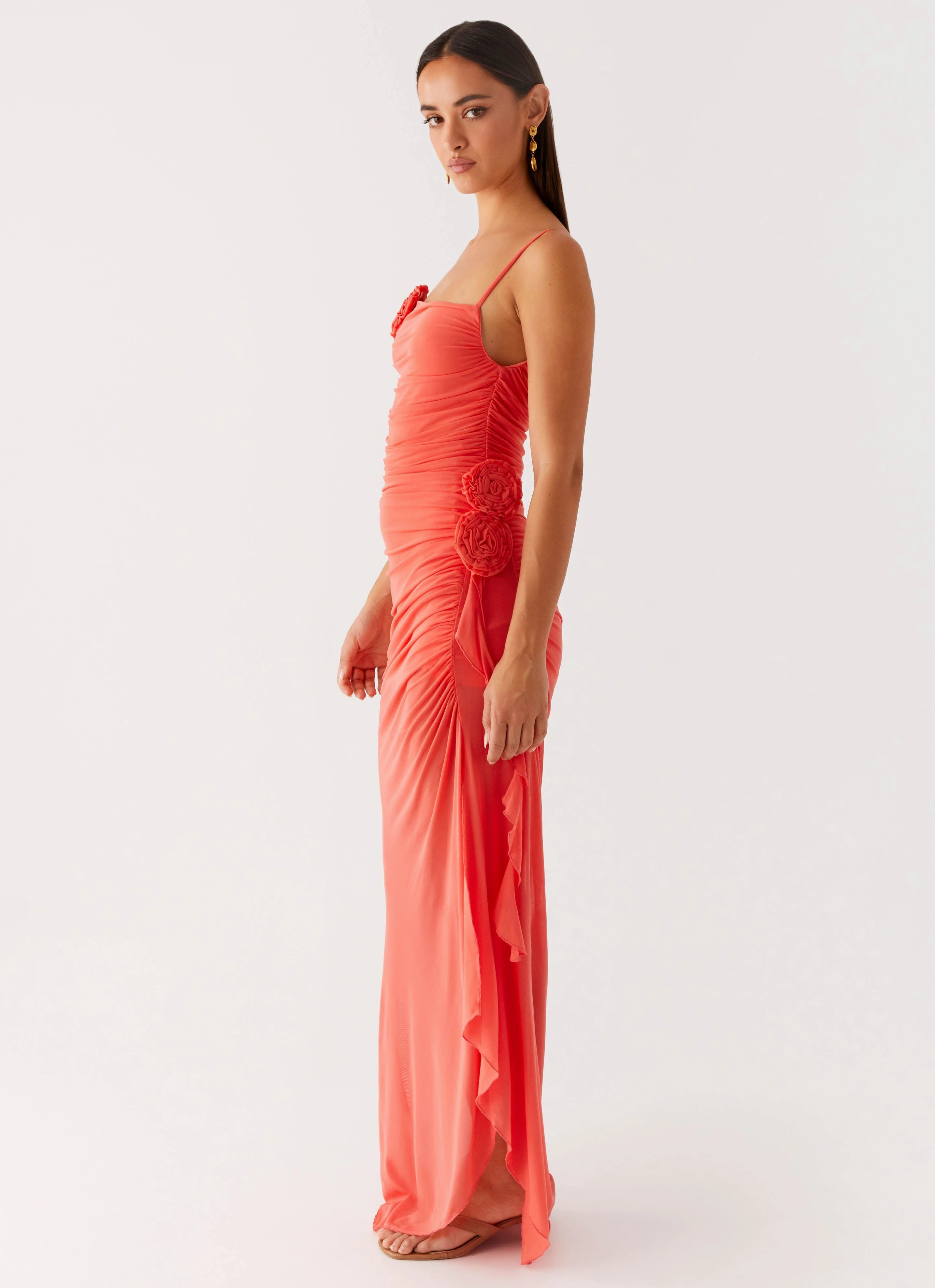 Louana Maxi Dress - Coral warm tones