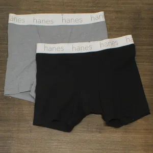 Hanes 2pk Cotton Mid-Thigh with Comfortsoft Waistband Boxer Briefs Multicolor M