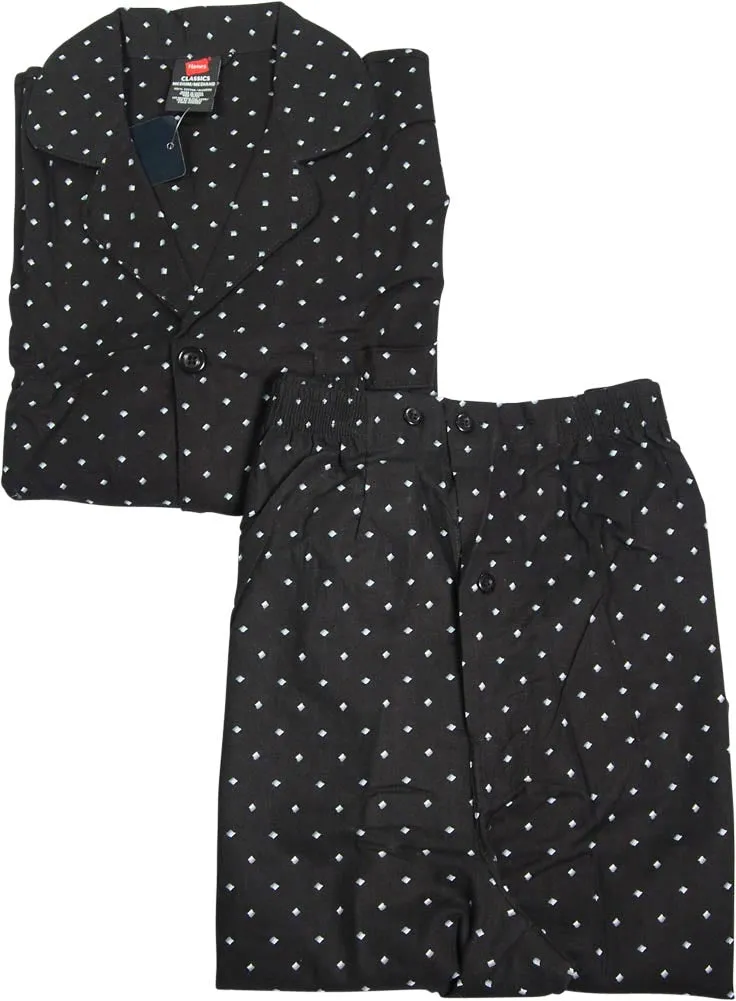 Hanes Men's and Big Men's Long Sleeve Classic Woven Broadcloth Pajama Set