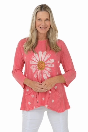 Happy Days Mineral Wash Double Pocket Knit Top UltraSoft Blend