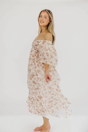 Harlow Maxi Dress in Ivory Floral - Bump Friendly & Inclusive Sizing (S-3XL) Professional Comfort Light and Comfortable Wear