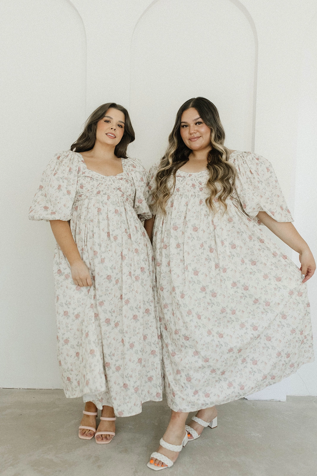 Harlow Maxi Dress in Off-White Floral - Bump Friendly & Inclusive Sizing (S-3XL) *Final-Sale* Lounge Cut Layered Form