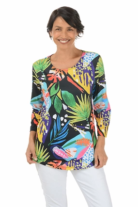 Harmony Curved Hem Knit Top Ventilated Side Panels