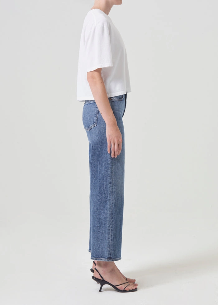 Harper Crop Mid Rise Relaxed Straight Jean in Moor Spring Mood Elegant City Walk Laidback Style