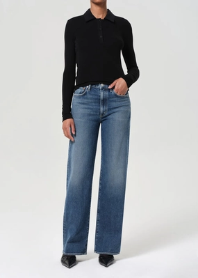 Modern Comfort Breathable Lining Harper Mid Rise Relaxed Straight Jean in Enroll