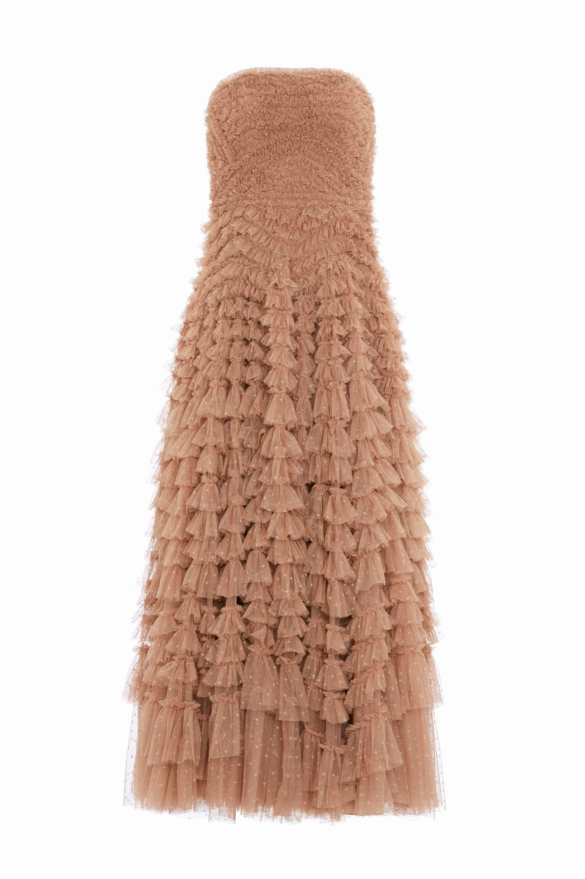 Hattie Ruffle Strapless Ankle Gown Floor-Length