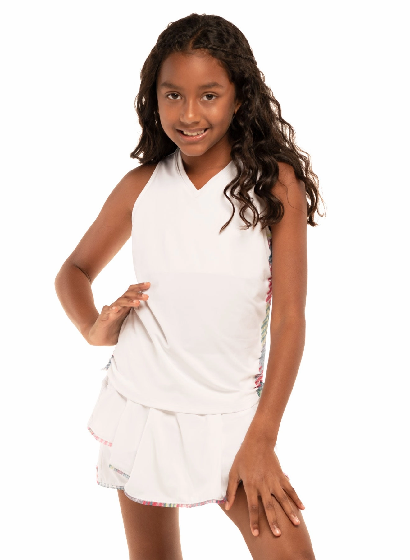 Have No Sheer Ruche Tank Raw Edge Detail Moisture Management Fabric