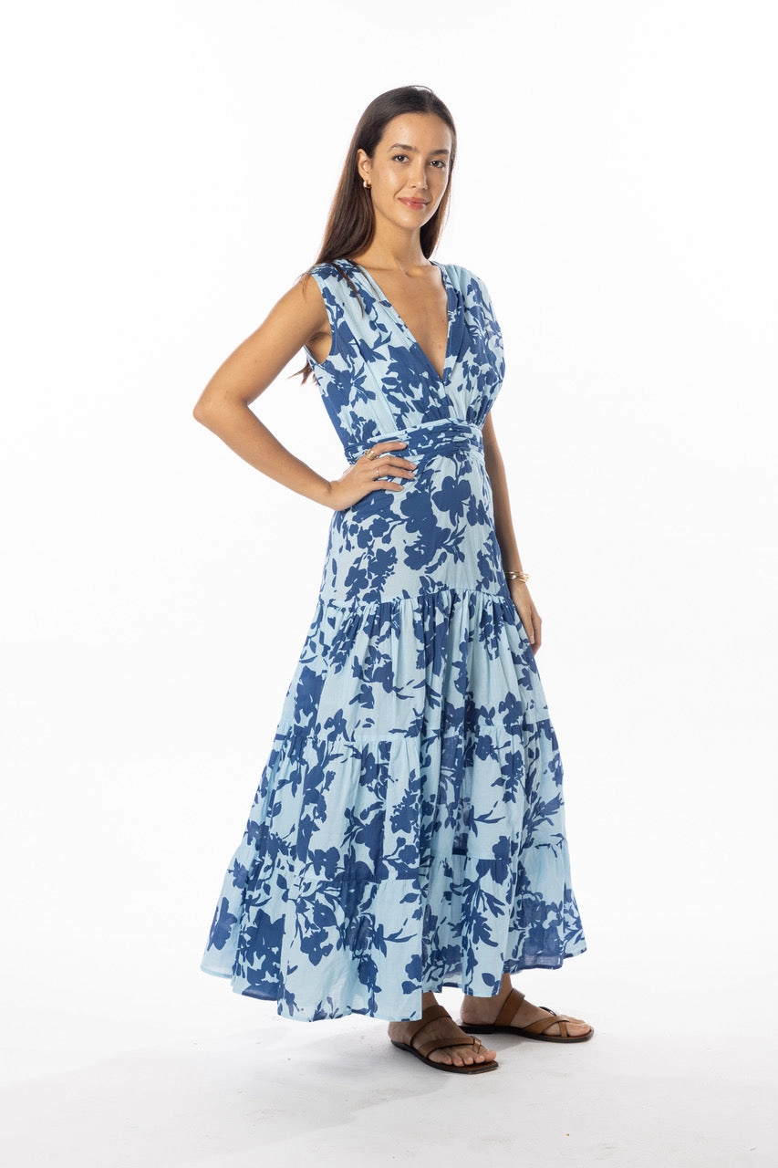 Minimal Details Waist-Cinching Hazel Dress Blue Harbor