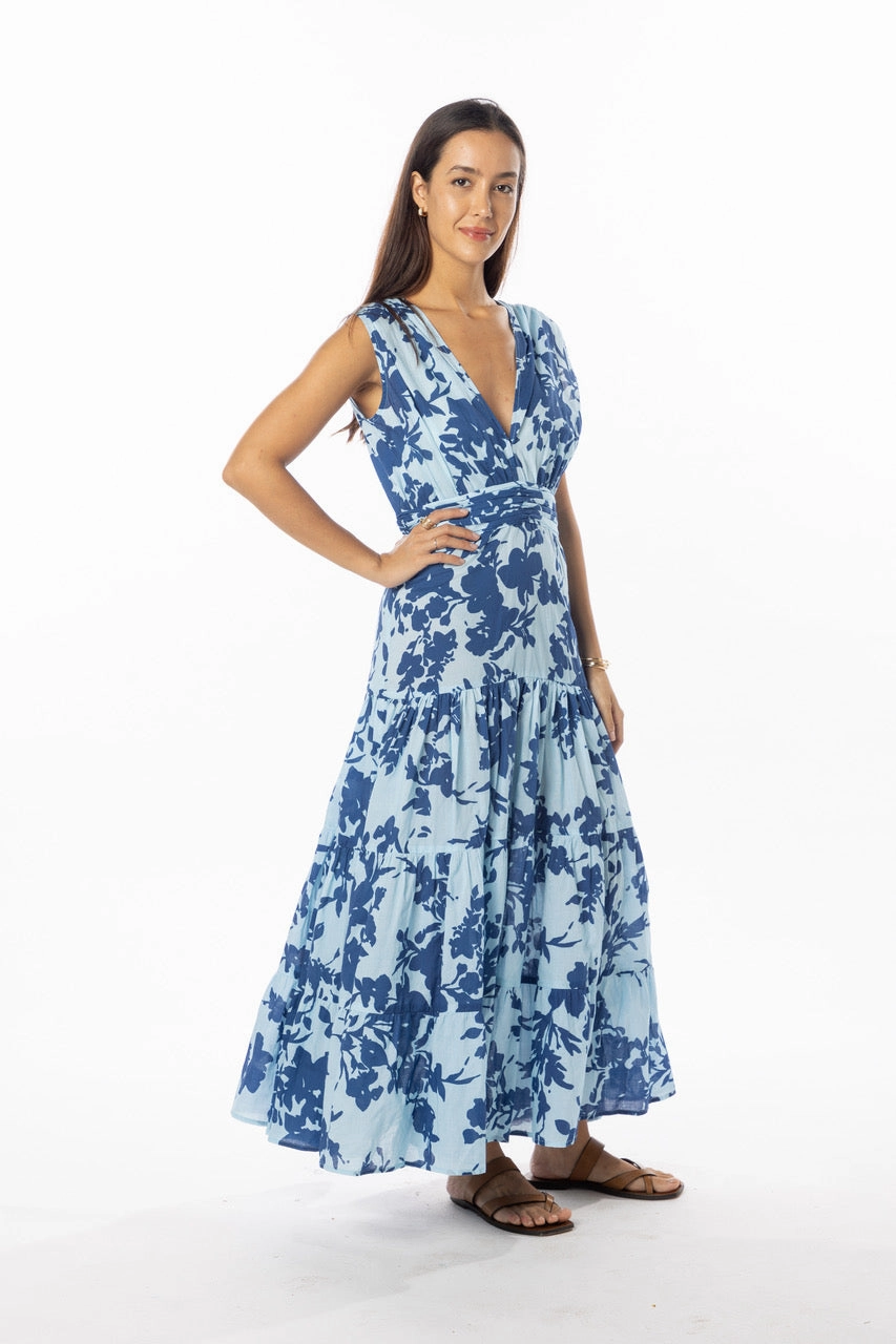 Airy Silk Hazel Dress Blue Harbor