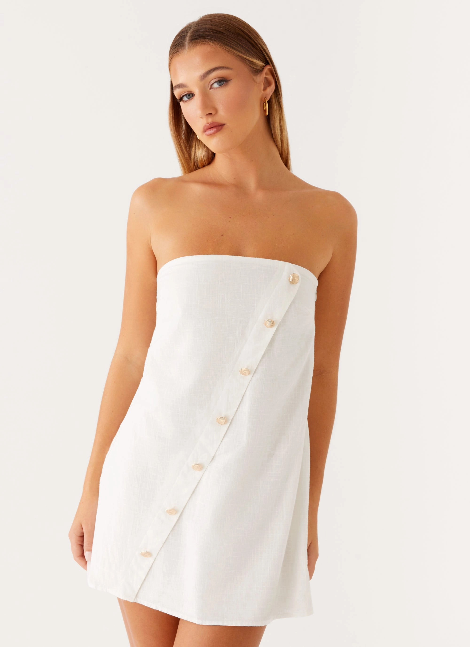 Hazel Mini Dress - White Day Chic
