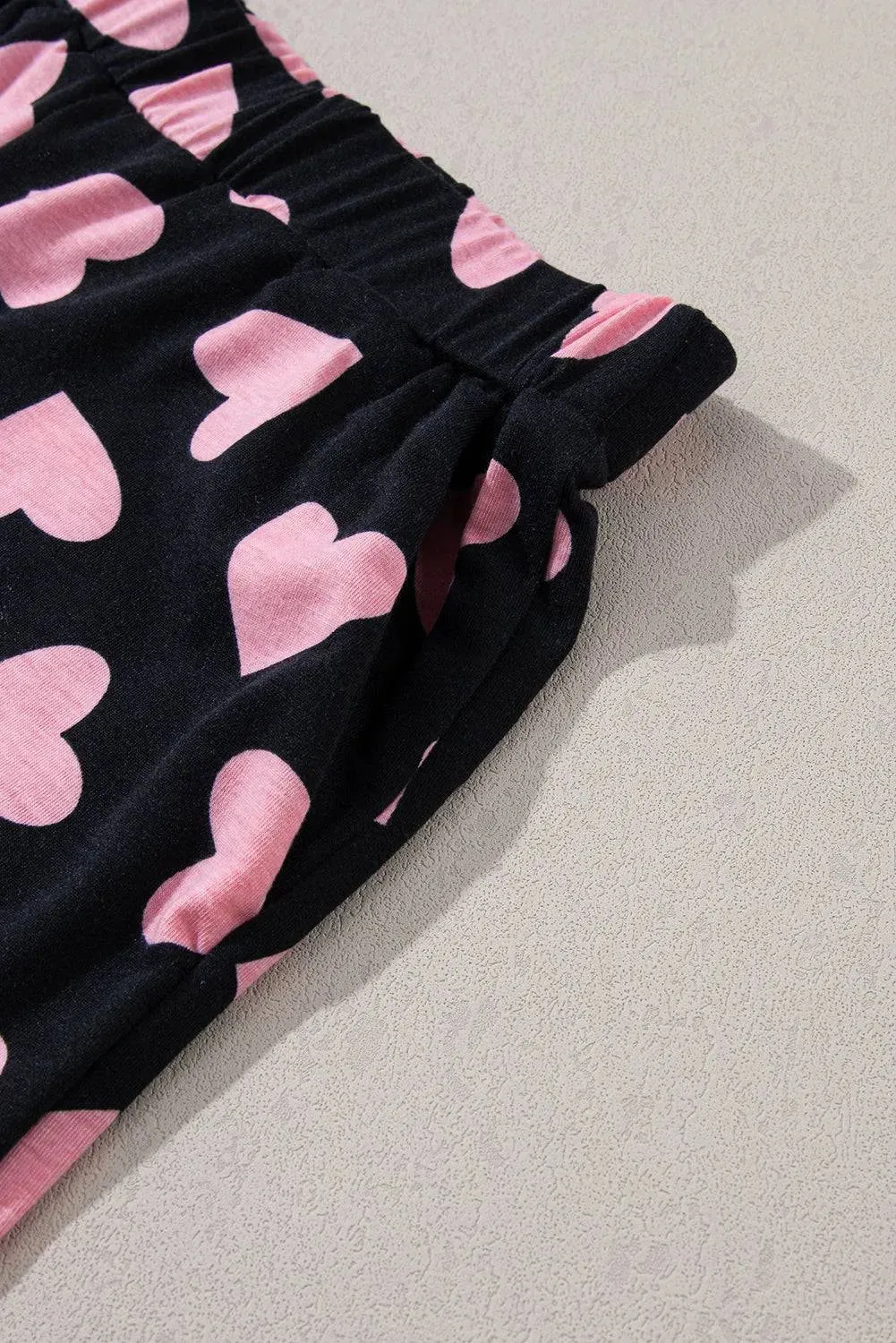 Heart Pattern Long Sleeve Lounge Set