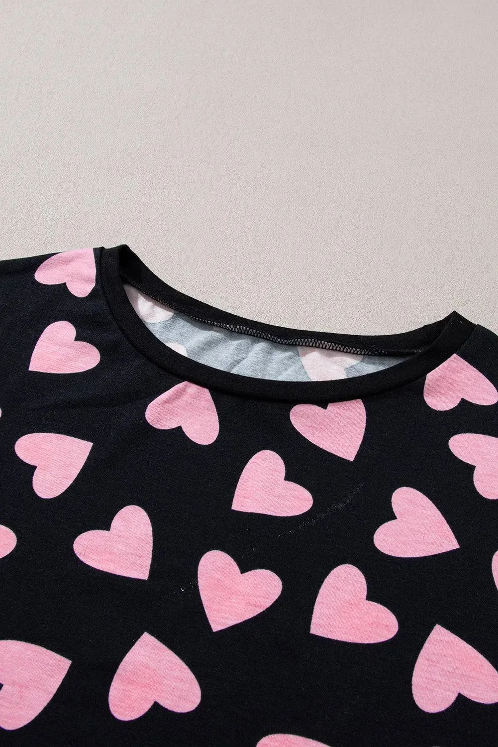 Heart Pattern Long Sleeve Lounge Set