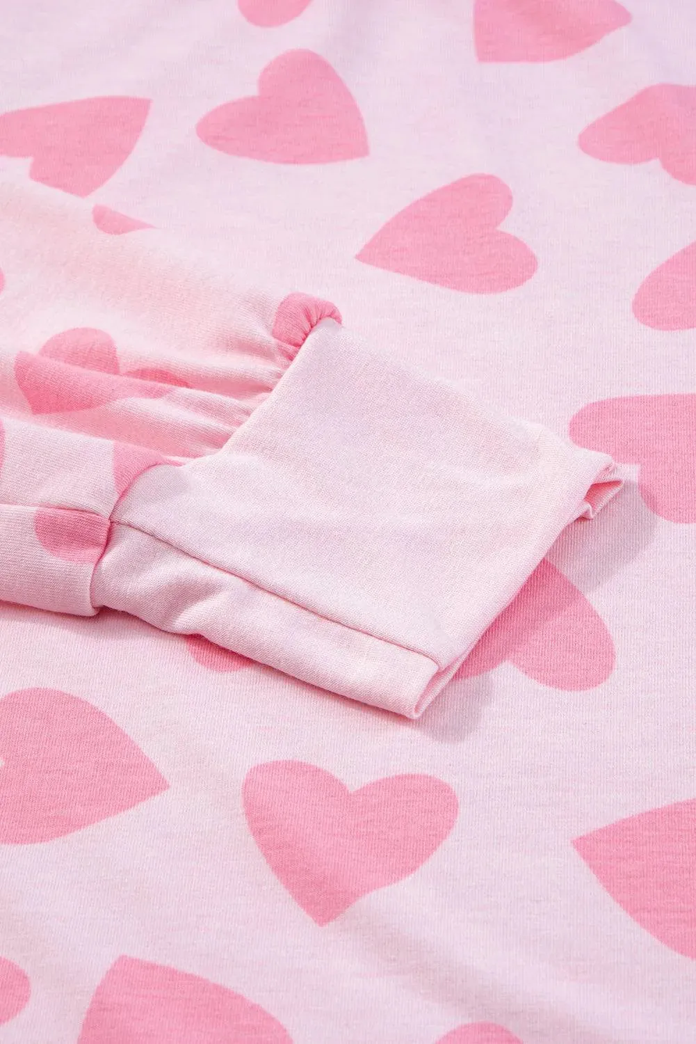 Heart Pattern Long Sleeve Lounge Set