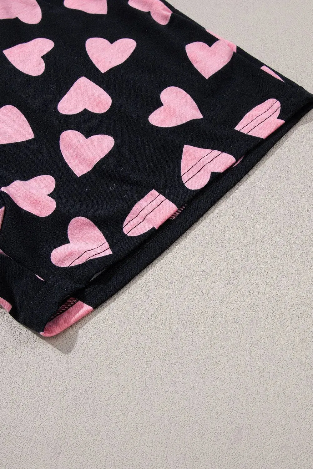 Heart Pattern Long Sleeve Lounge Set