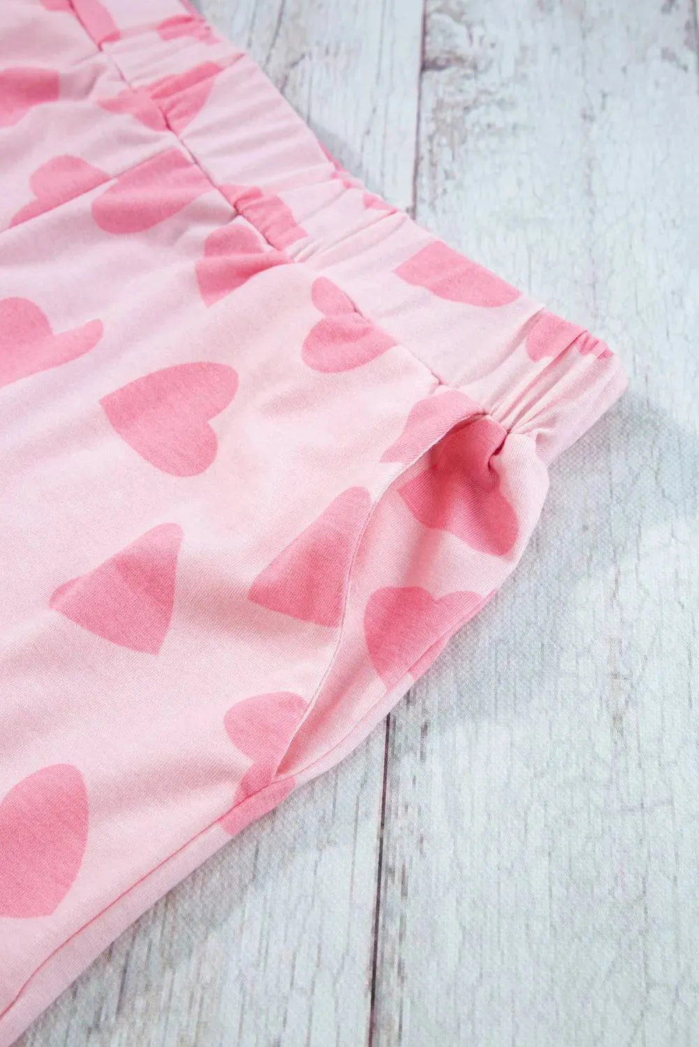 Heart Pattern Long Sleeve Lounge Set