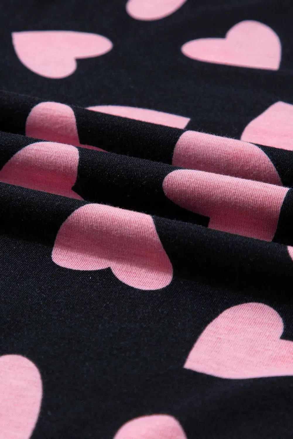 Heart Pattern Long Sleeve Lounge Set