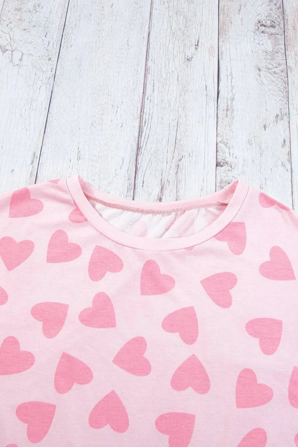 Heart Pattern Long Sleeve Lounge Set
