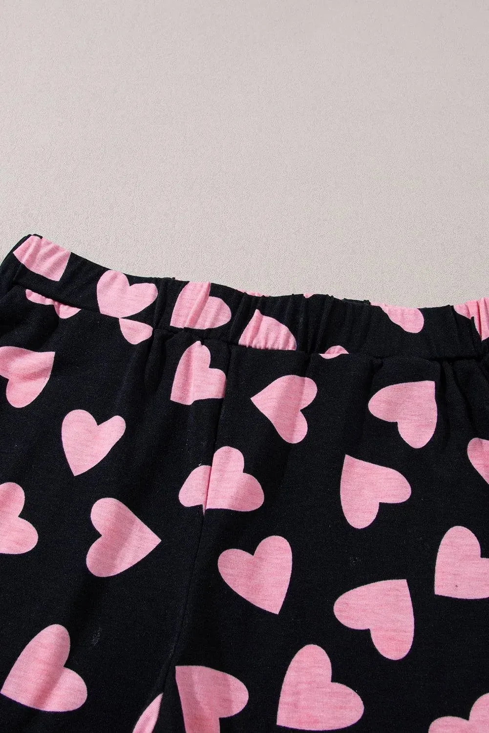 Heart Pattern Long Sleeve Lounge Set