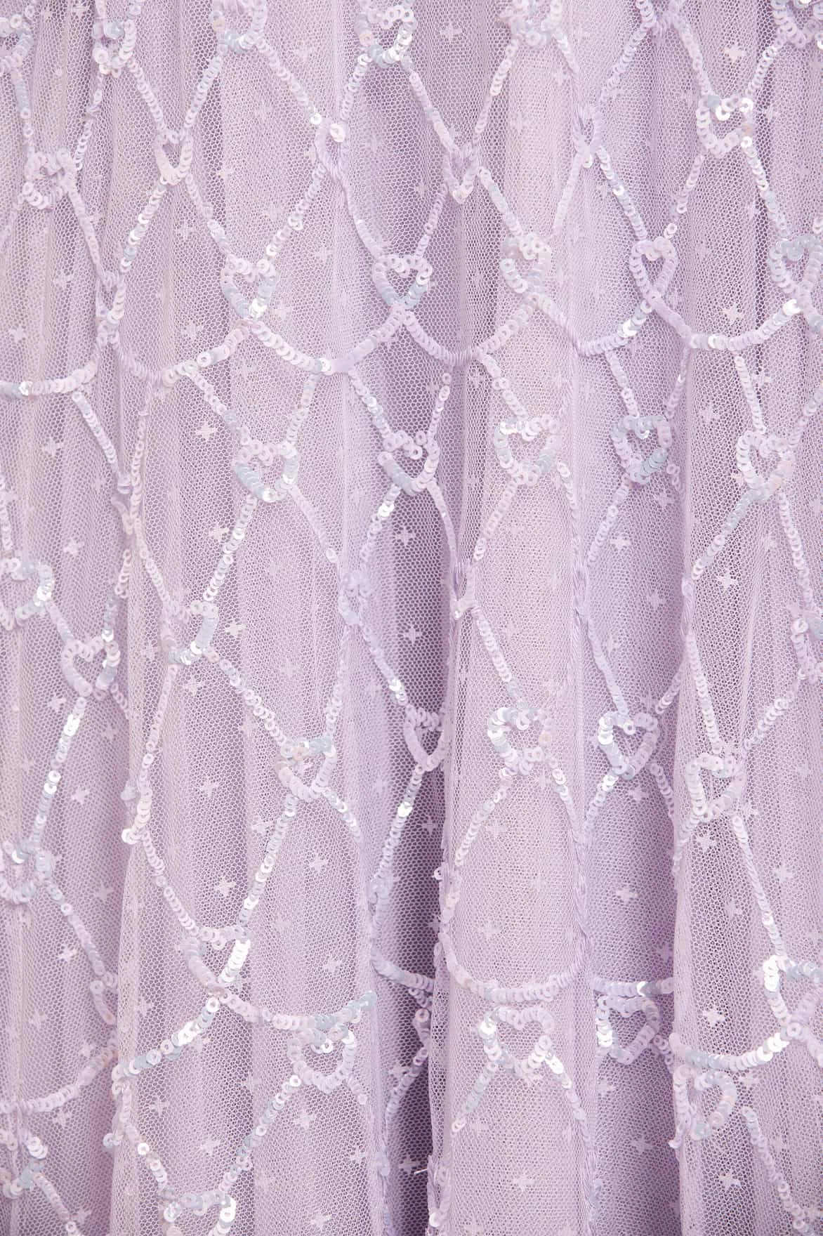 Sage Detail Heart Lattice Ankle Gown