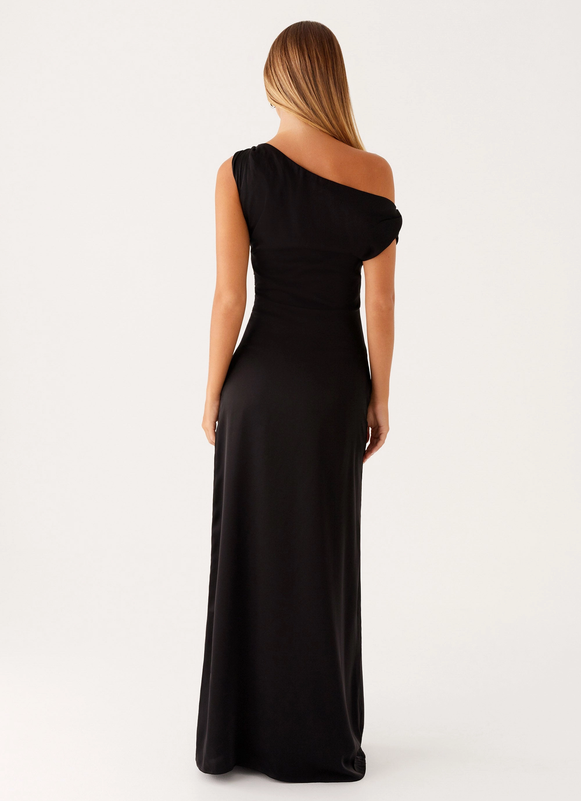 ReinforcedHem Heart Of Glass Satin Maxi Dress - Black