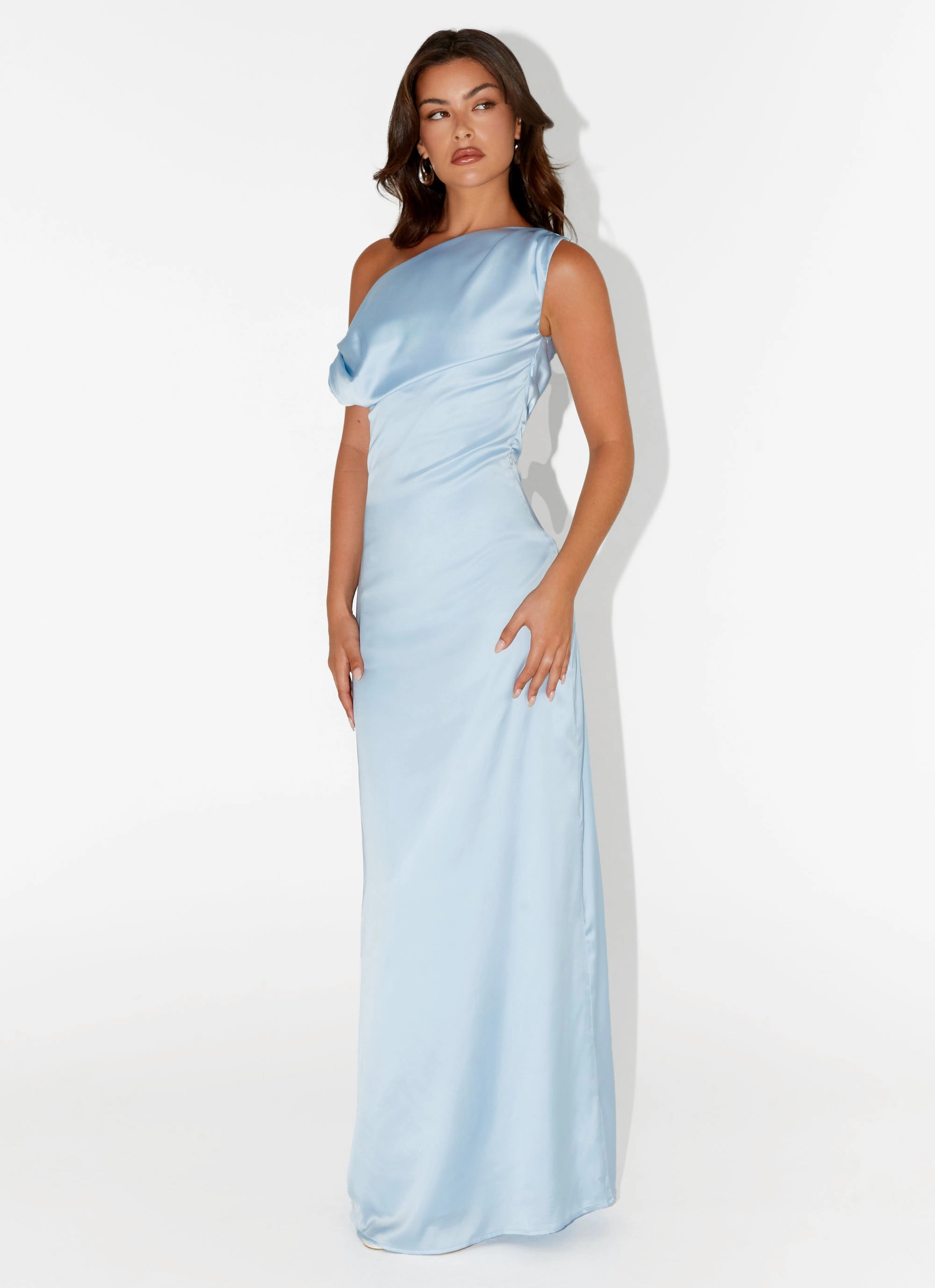 Heart Of Glass Satin Maxi Dress - Blue breathable-mesh