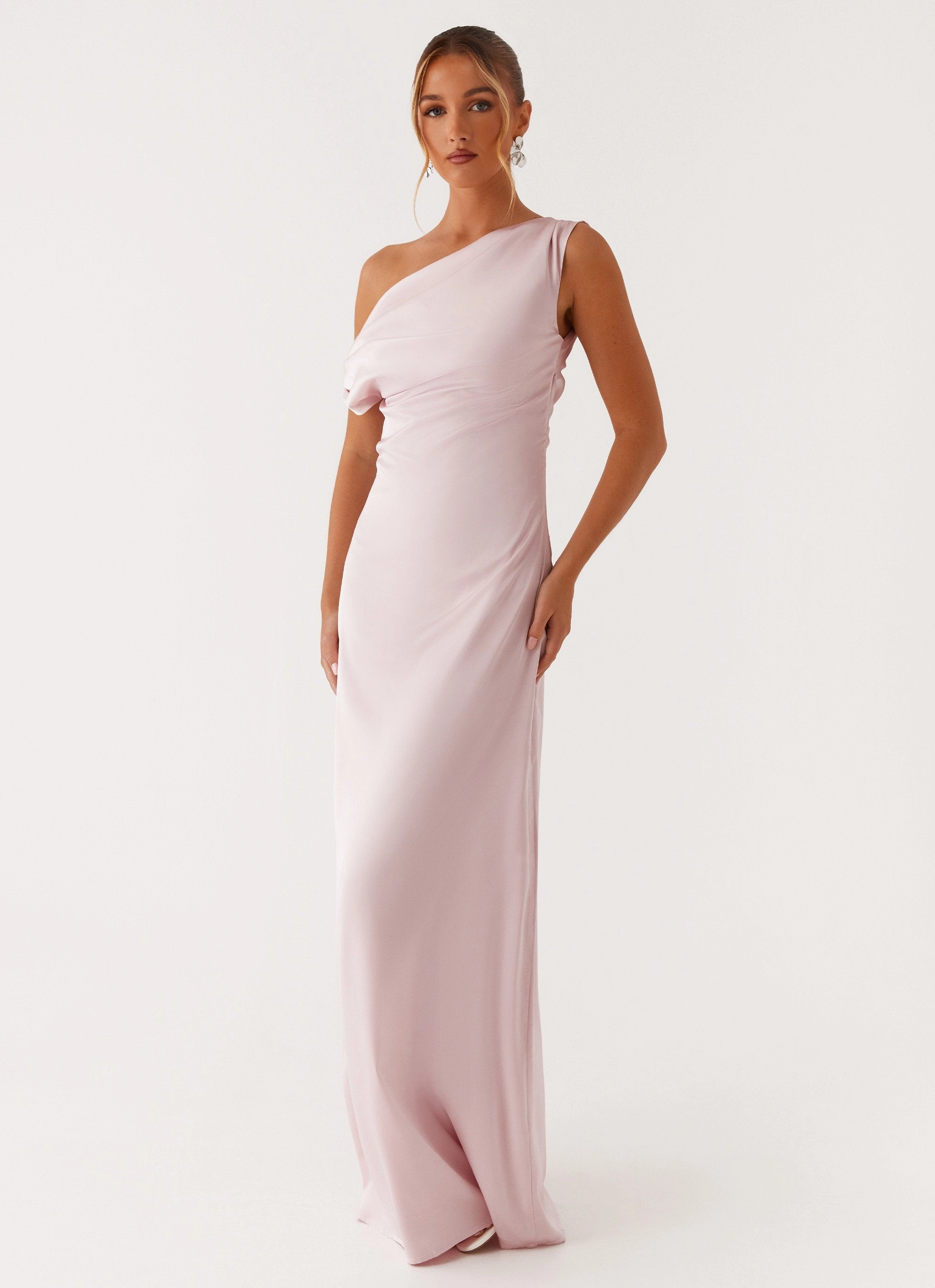 Heart Of Glass Satin Maxi Dress - Pink Social Charm Smart Waistband Fit