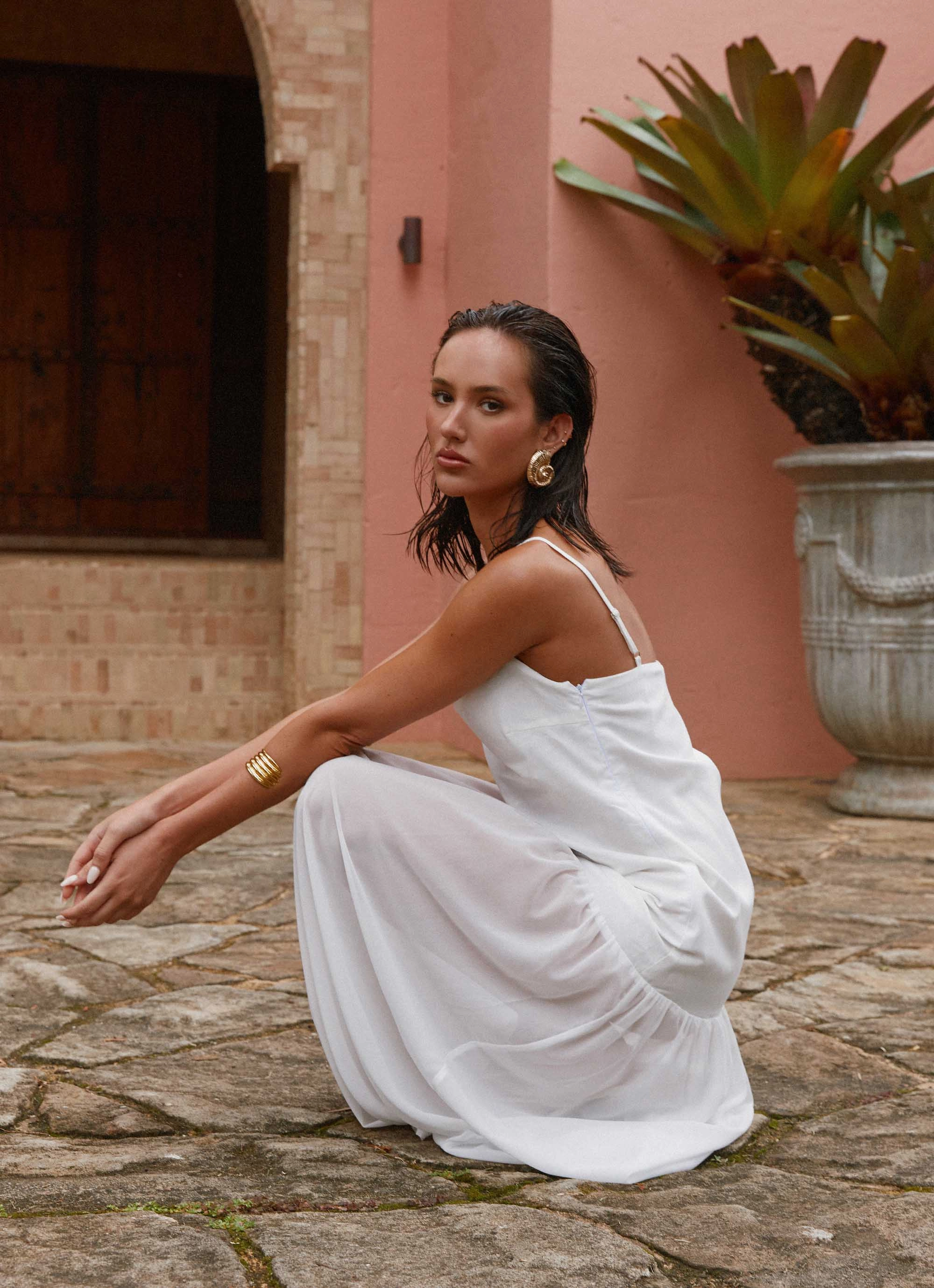 Heavenly Linen Maxi Dress - White Modern Movement