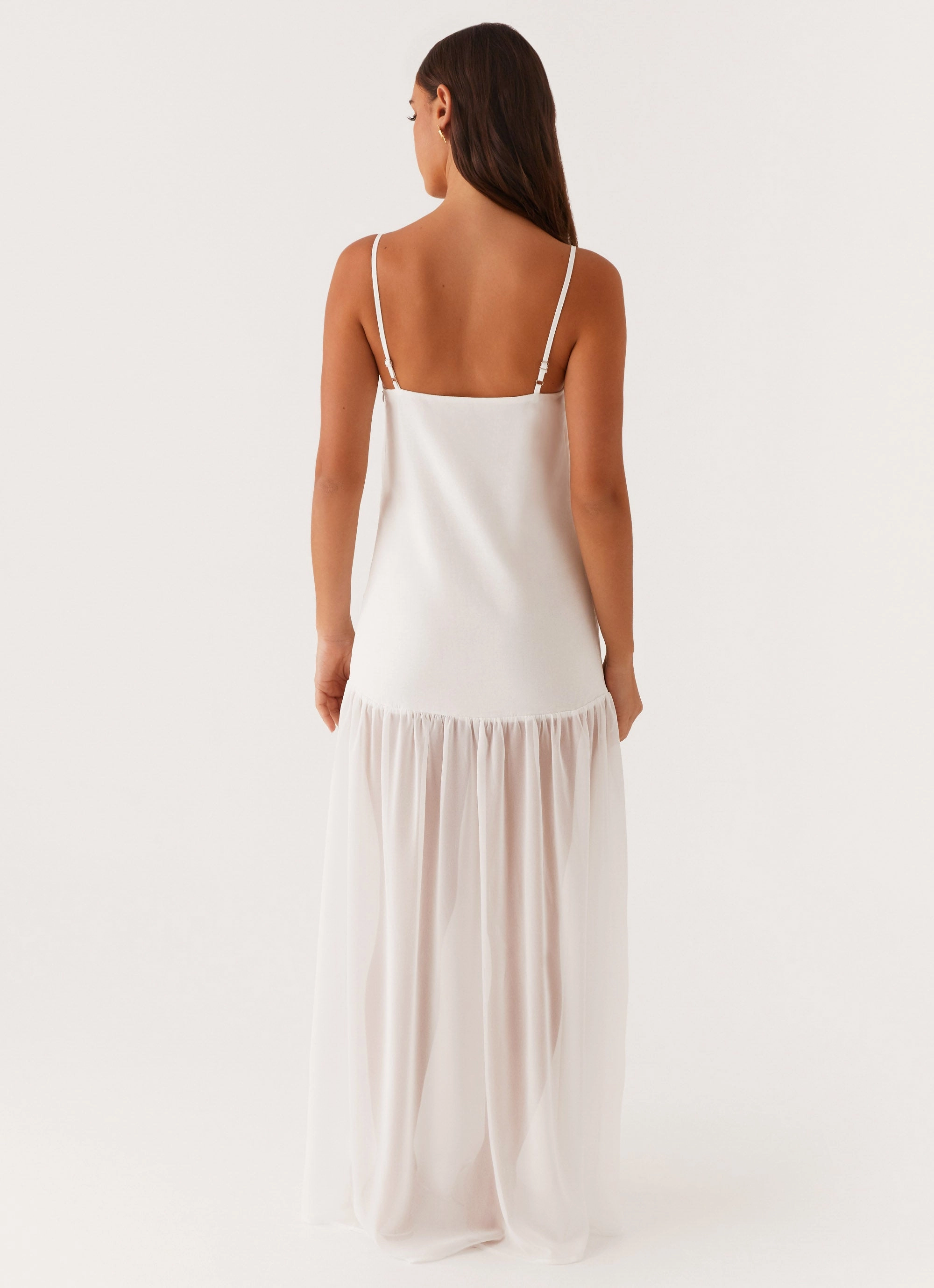 Heavenly Linen Maxi Dress - White Skin Tone