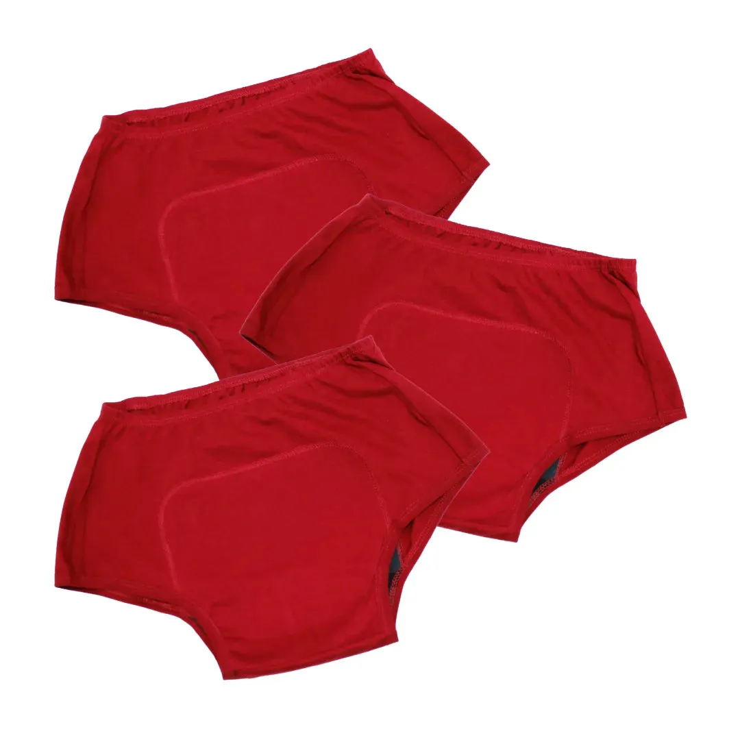 Heavy Flow Period Panties For Beginners | For Heavy Flow Days | Extended Crotch Line | 3 Pack