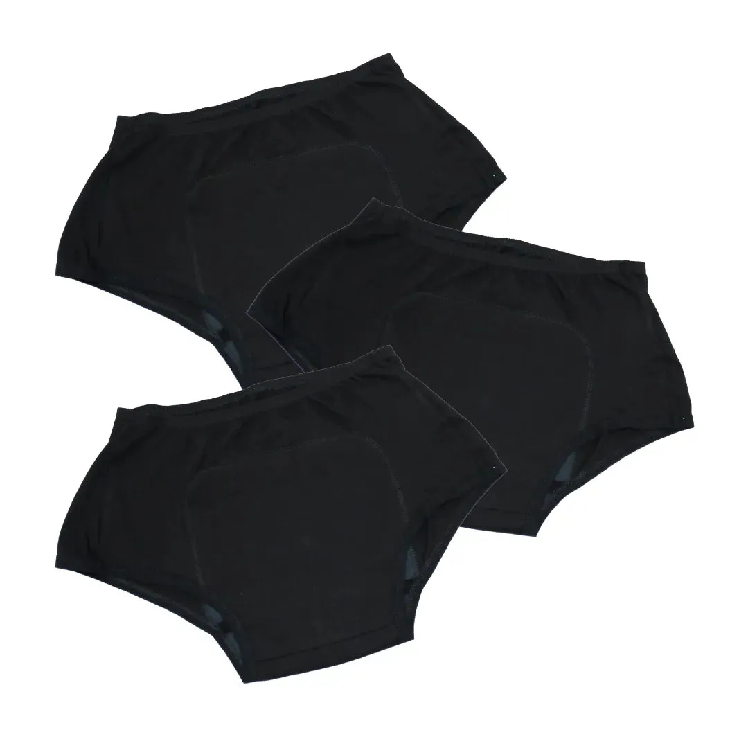Heavy Flow Period Panties For Beginners | For Heavy Flow Days | Extended Crotch Line | 3 Pack
