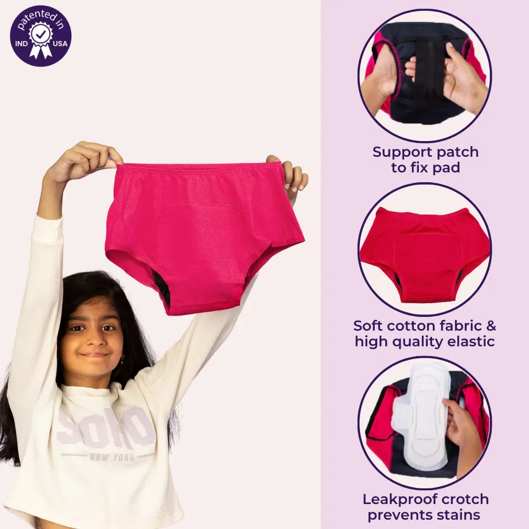 Heavy Flow Period Panties For Beginners | For Heavy Flow Days | Extended Crotch Line | 3 Pack