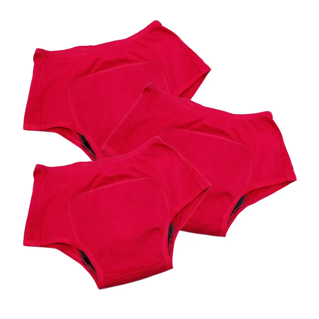 Heavy Flow Period Panties For Beginners | For Heavy Flow Days | Extended Crotch Line | 3 Pack