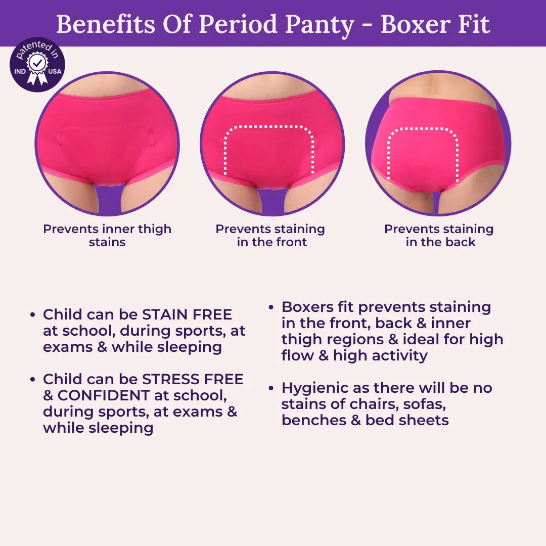 Heavy Flow Period Panties For Beginners | For Heavy Flow Days | Extended Crotch Line | 3 Pack
