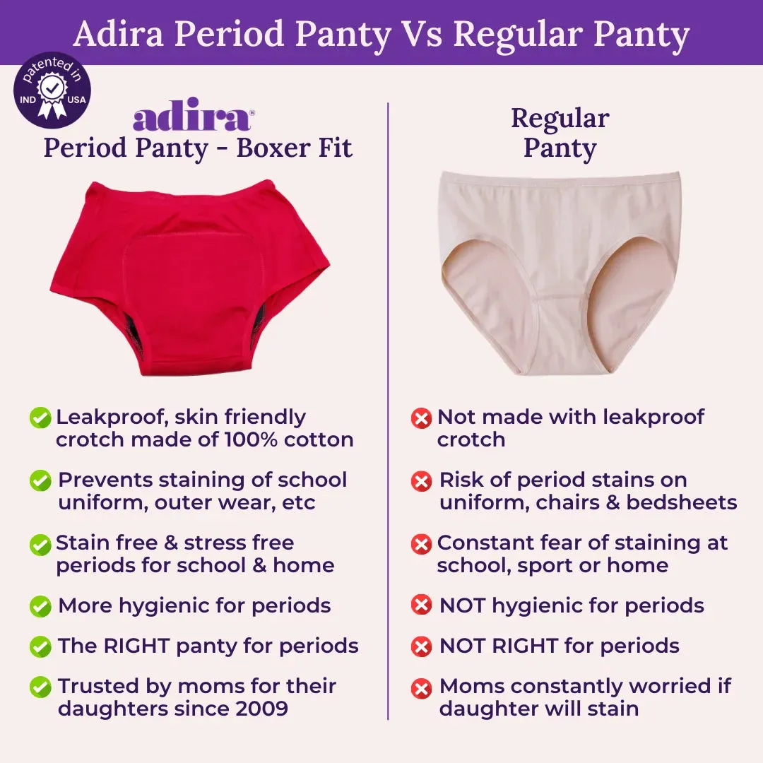 Heavy Flow Period Panties For Beginners | For Heavy Flow Days | Extended Crotch Line | 3 Pack