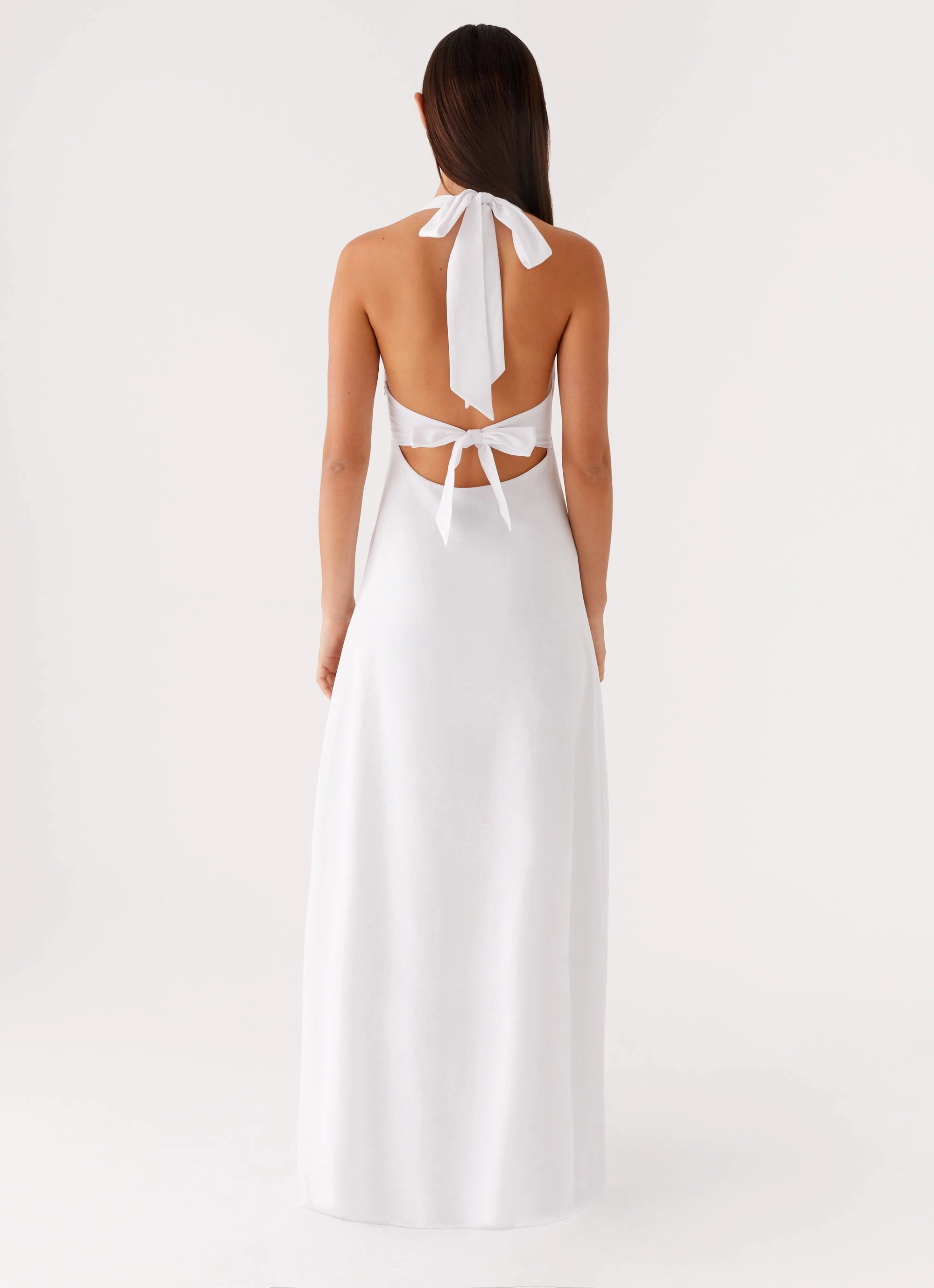 LightweightMaterial Relax Piece Heavy Hearted Linen Maxi Dress - White