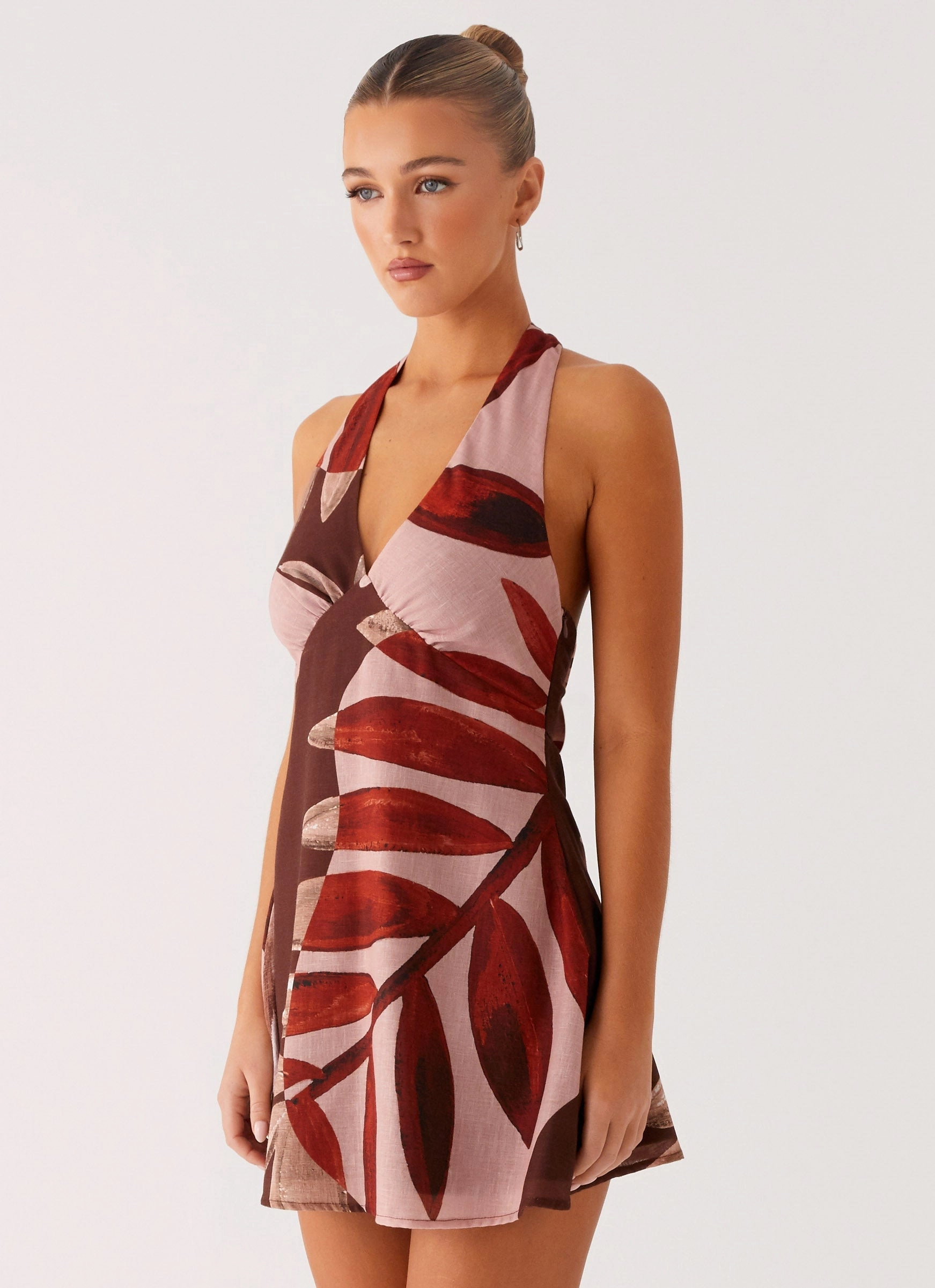Heavy Hearted Linen Mini Dress - Cinnamon Palm Easy-to-style casual dress Art Inspired