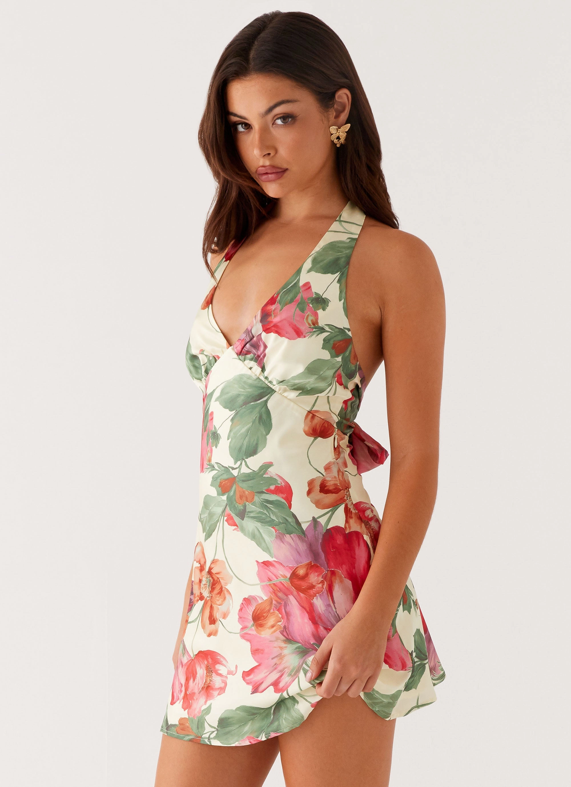 Heavy Hearted Mini Dress - Yellow Floral Clean Mood Fashion Forward