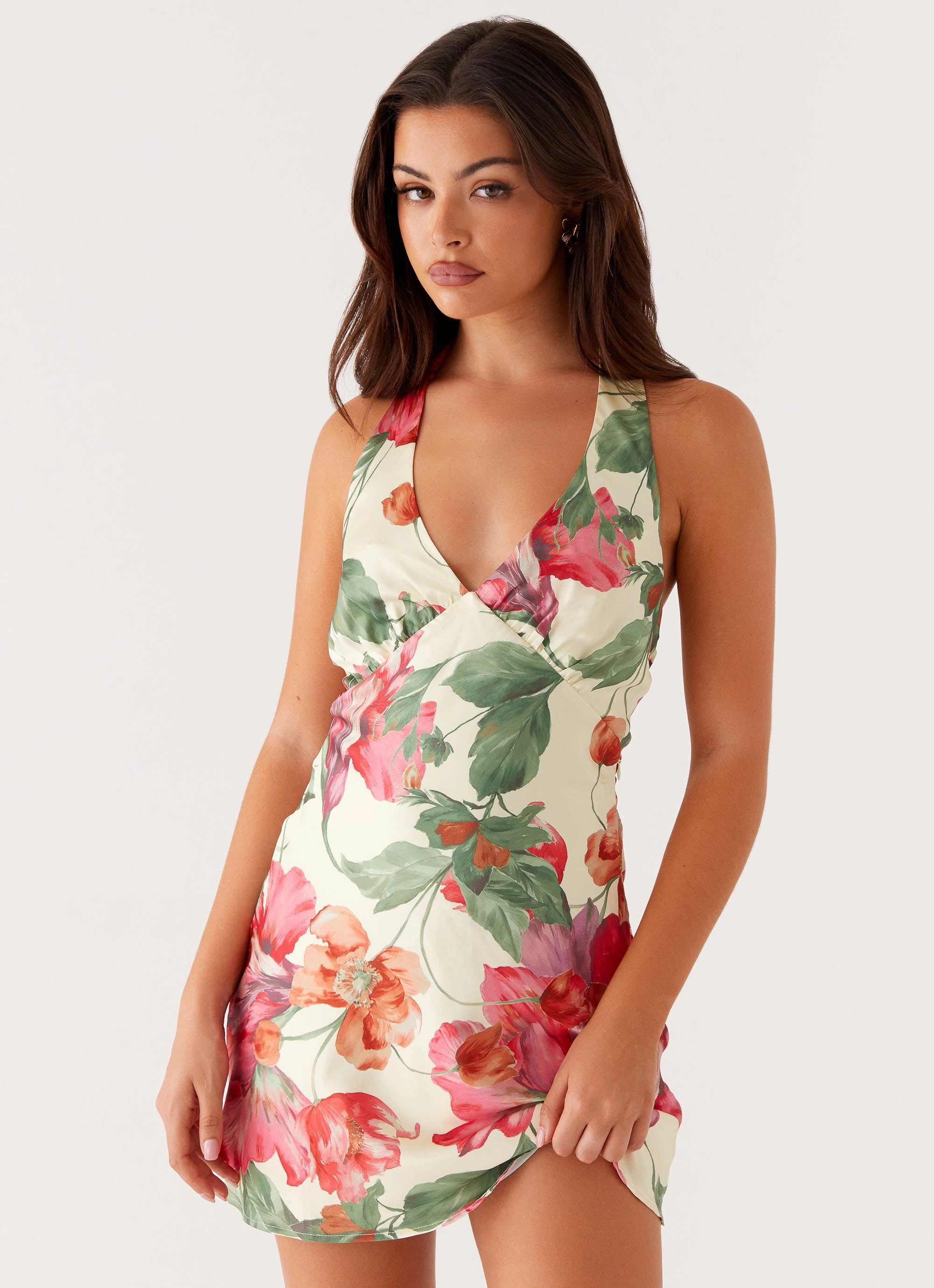 Fashion Essential Heavy Hearted Mini Dress - Yellow Floral
