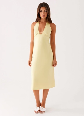 Ethically-Made Comfort Layer Wear Davies Midi Dress - Yellow