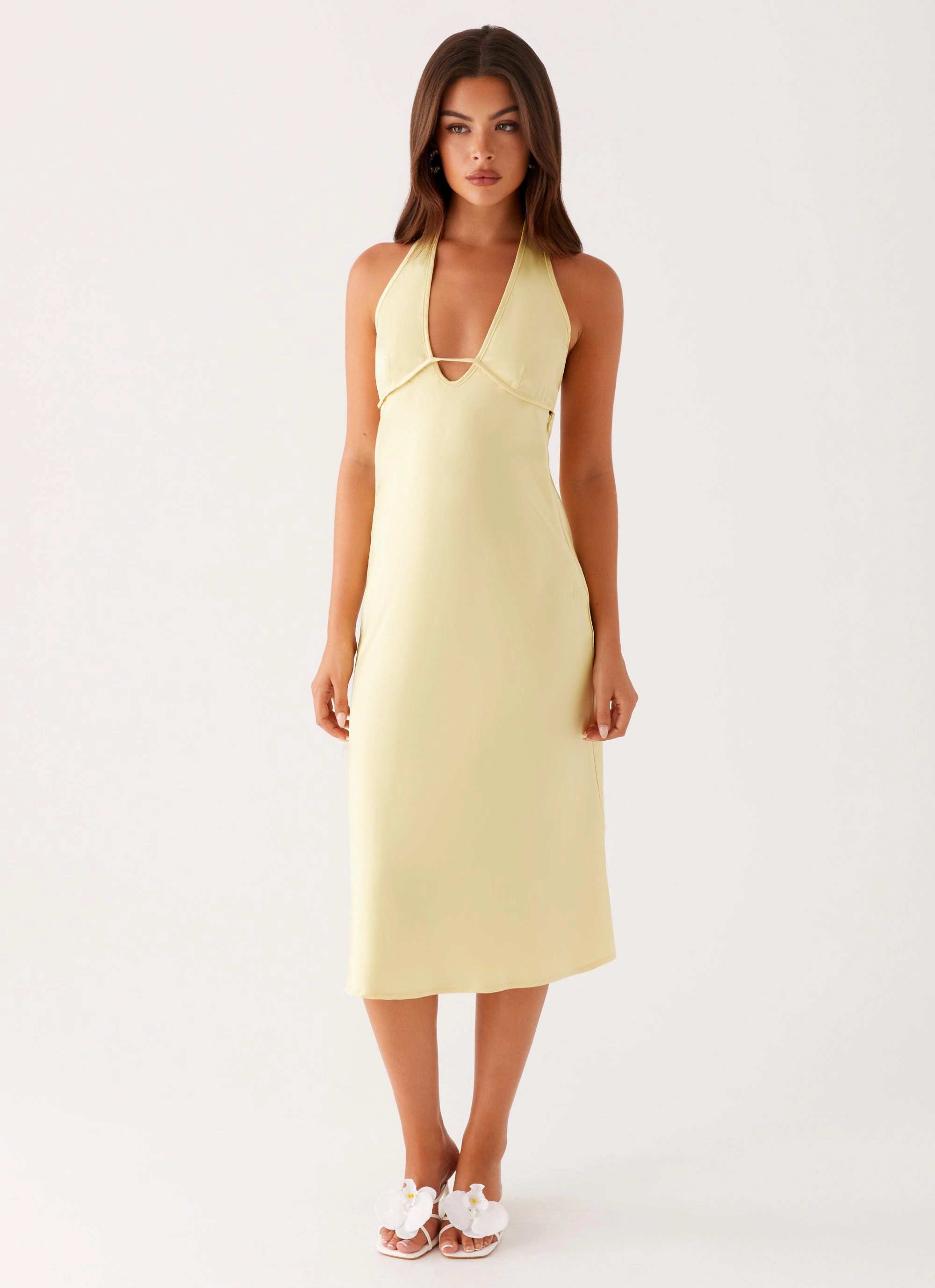 Ethically-Made Comfort Layer Wear Davies Midi Dress - Yellow