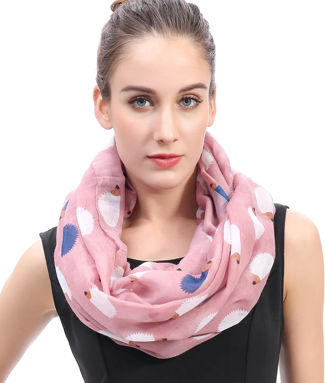 Hedgehog Animal Print Women's Infinity Scarf Lightweight