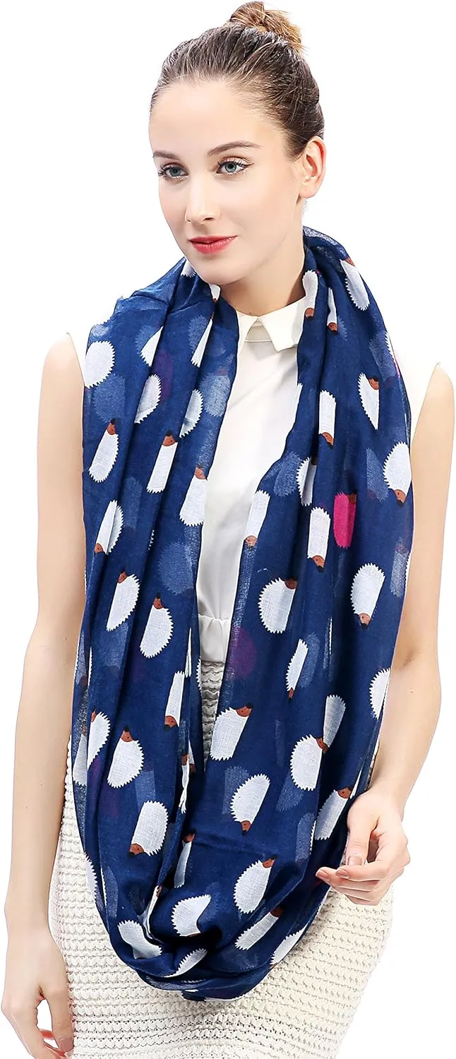 Hedgehog Animal Print Women's Infinity Scarf Lightweight