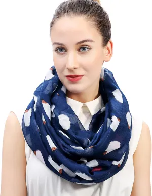 Hedgehog Animal Print Women's Infinity Scarf Lightweight